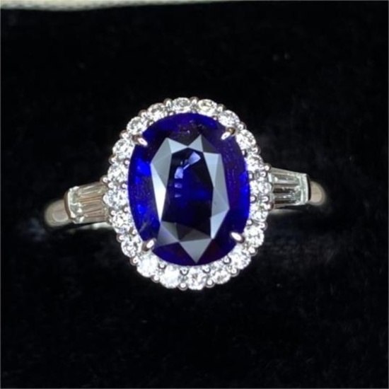 14k Gold 2.53 Ctw Natural Sapphire & Diamond Ring
