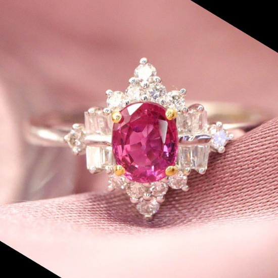 14k Gold 0.82 Ctw Natural Ruby & Diamond Ring