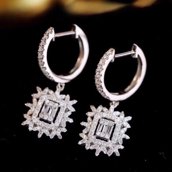 14k Gold 0.62 Ct Natural H Diamond Earrings