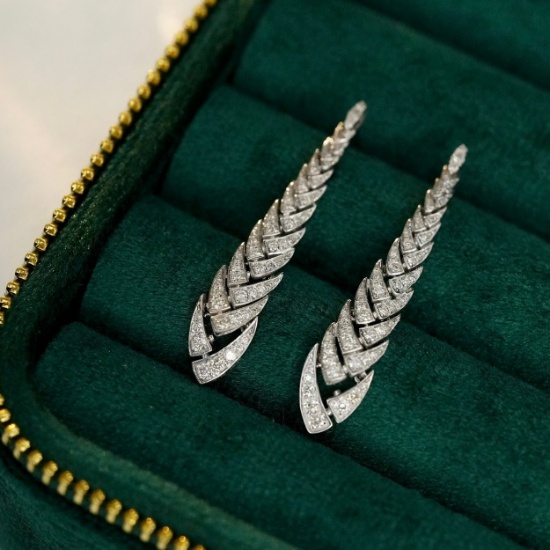 14k Gold 0.7 Ct Natural H Diamond Earrings