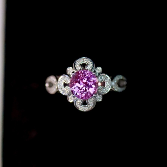 14k Gold 1.72 Ctw Natural Sapphire & Diamond Ring