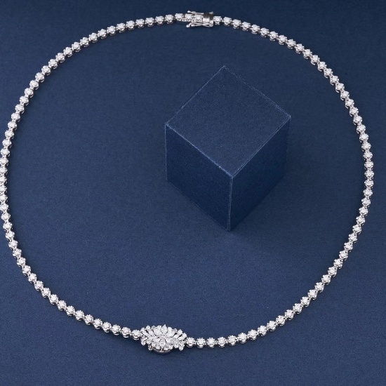 14k Gold 4.9 Ct Natural H Diamond Necklace