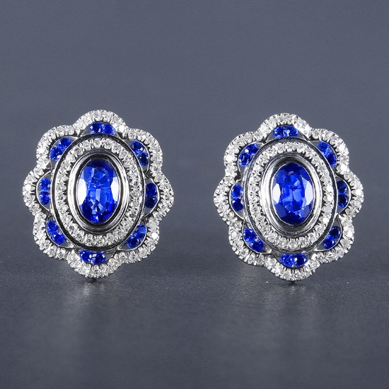 14k Gold 1.97 Ctw Natural Sapphire & Diamond Earrings