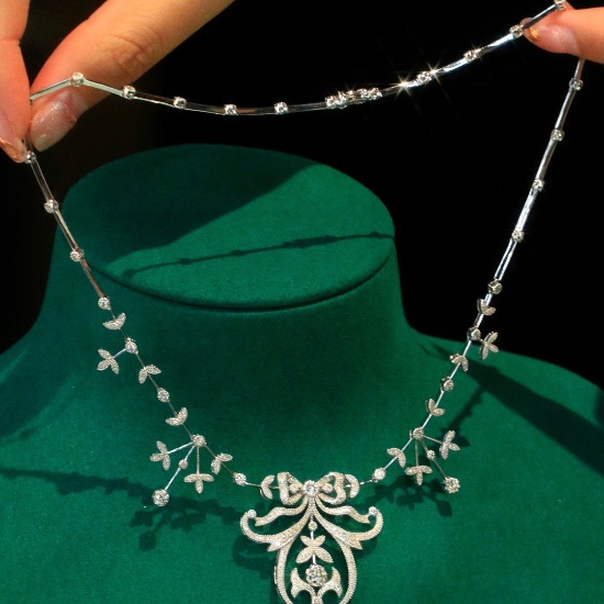14k Gold 2.17 Ct Natural H Diamond Necklace