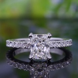 Gia Certified 14k Gold 2 Ct Natural L Si1 Radiant Diamond Ring
