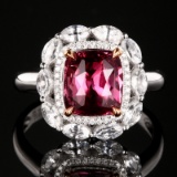 14k Gold 2.57 Ctw Natural Sapphire & Diamond Ring