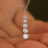 14k Gold 0.46 Ct Natural H Diamond Necklace