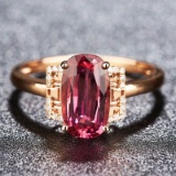 14k Gold 1.85 Ct Natural Tourmaline & Diamond Ring