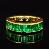 14k Gold 2.10 Ct Vivid Green Natural Emerald Ring