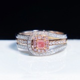 14k Gold 0.44 Ctw Natural Pink Diamond & Diamond Ring