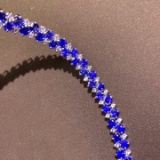 14k Gold 11.75 Ct Natural Sapphire & Sapphire Bracelet