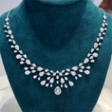 14k Gold 3.58 Ct Natural H Diamond Necklace