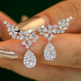 14k Gold 0.82 Ct Natural H Diamond Earrings