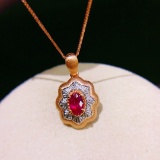 14k Gold 0.52 Ct Vivid Red Natural Ruby Pendant