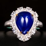 14k Gold 3.85 Ctw Natural Sapphire & Diamond Ring