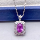 14k Gold 1.63 Ctw Natural Sapphire & Diamond Pendant