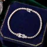 14k Gold 0.72 Ct Natural H Diamond Bracelet