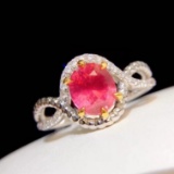 14k Gold 1.29 Ct Natural Sapphire & Diamond Ring