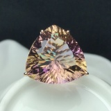 14k Gold 21.62 Ct Natural Ametrine & Diamond Ring
