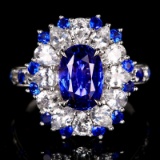 14k Gold 5.94 Ctw Natural Sapphire & Sapphire Ring