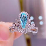 14k Gold 1.22 Ct Natural Paraiba Tourmaline & Diamond Ring
