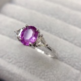 14k Gold 1.87 Ctw Natural Sapphire & Diamond Ring