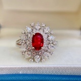 14k Gold 0.62 Ct Natural Ruby & Diamond Ring