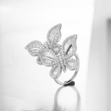 14k Gold 2.32 Ctw Natural H Diamond & Butterfly Ring
