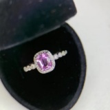 14k Gold 1.05 Ctw Natural Sapphire & Diamond Ring