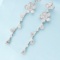 14k Gold 3.04 Ct Natural H Diamond Earrings