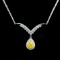 14k Gold 0.28 Ct Natural Yellow Diamond & Diamond Necklace