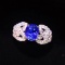 14k Gold 2.09 Ctw Natural Sapphire & Diamond Ring