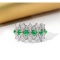 14k Gold 1.28 Ctw Vivid Green Natural Emerald & Diamond Ring