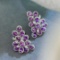 14k Gold 6.9 Ctw Natural Sapphire & Diamond Earrings