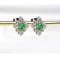 14k Gold 1.2 Ctw Vivid Green Natural Emerald & Diamond Earrings
