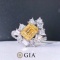 Gia Certified 14k Gold 1.91 Ctw Natural Yellow Diamond & Diamond Ring