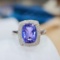 14k Gold 3.37 Ctw Natural Tanzanite & Diamond Ring