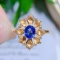 14k Gold 0.85 Ctw Natural Sapphire & Diamond Ring