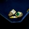 14k Gold 0.72 Ctw Vivid Green Natural Emerald & Diamond Ring