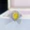 Gia Certified 14k Gold 1.43 Ctw Natural Yellow Diamond & Diamond Ring