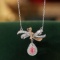 14k Gold 0.38 Ctw Natural Pink Diamond & Diamond Necklace