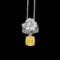 14k Gold 0.72 Ct Natural Yellow Diamond & Diamond & Flowers Pendant