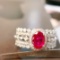 14k Gold 1.48 Ctw Natural Ruby & Diamond Ring