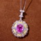 14k Gold 1.94 Ctw Natural Padparadscha Sapphire & Diamond Pendant