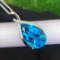 14k Gold 24 Ct Natural Topaz & Diamond Pendant