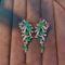 14k Gold 4.40 Ctw Vivid Green Natural Emerald & Diamond Earrings
