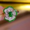 14k Gold 1.52 Ctw Natural Emerald & Diamond Ring