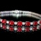 14k Gold 5.67 Ctw Natural Ruby & Diamond Bracelet