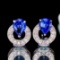 14k Gold 2.38 Ctw Natural Sapphire & Diamond Earrings