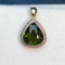 14k Gold 4.35 Ct Natural Tourmaline & Diamond Pendant